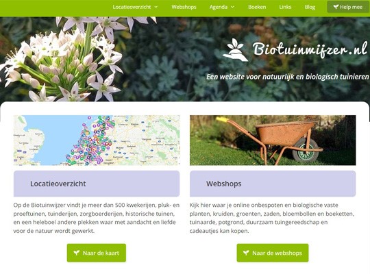 Biotuinwijzer website