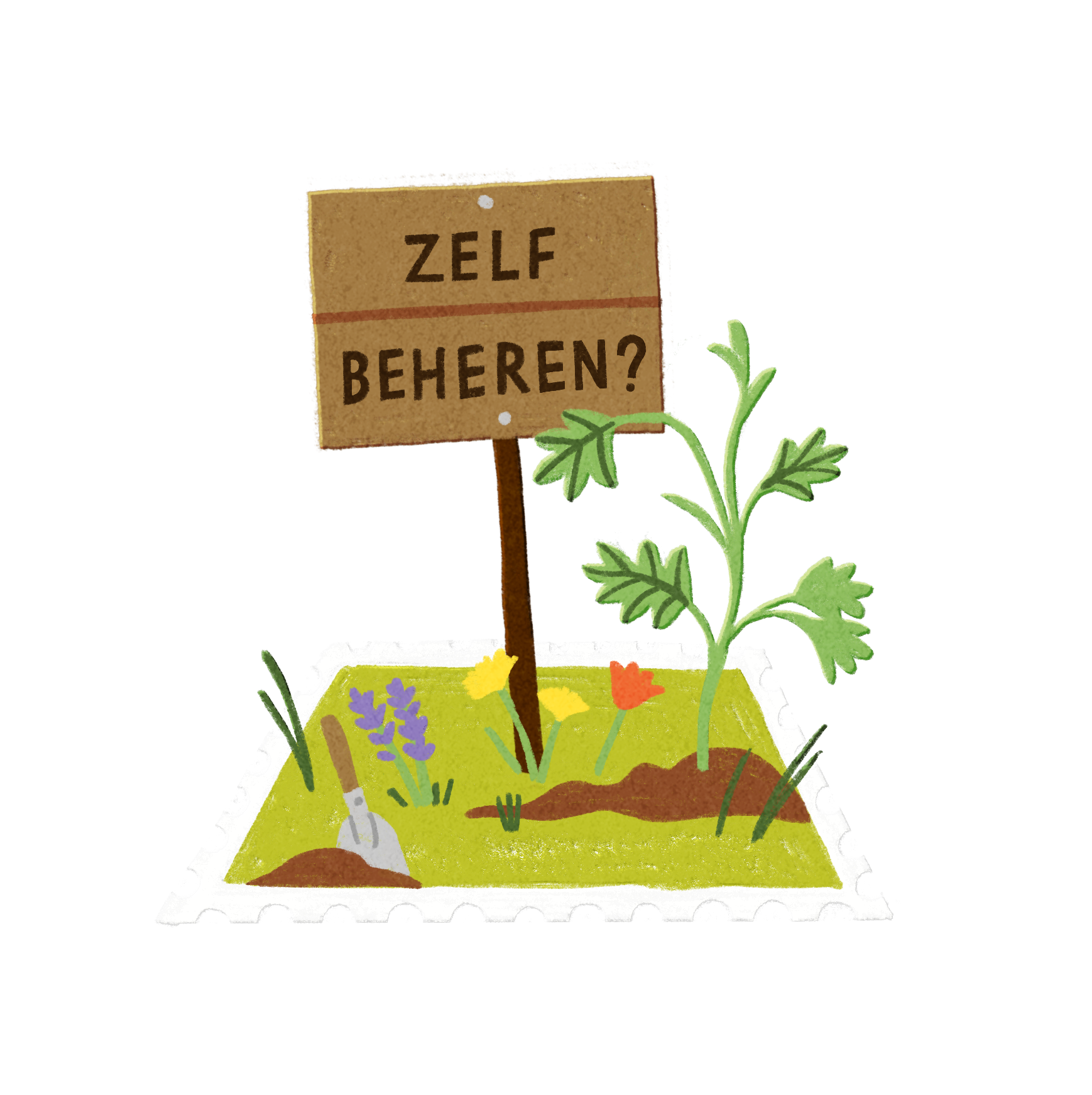 Tuinliefhebber_Zomer_LosseIllustraties_Postzegeltuintje